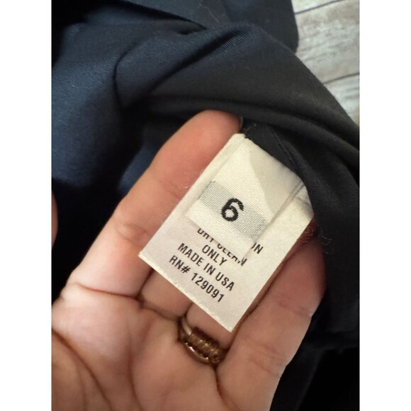 Prabal Gurung Flared Shirt Dress Black Button-Up Size 6 100% Cotton Classic - Picture 6 of 7